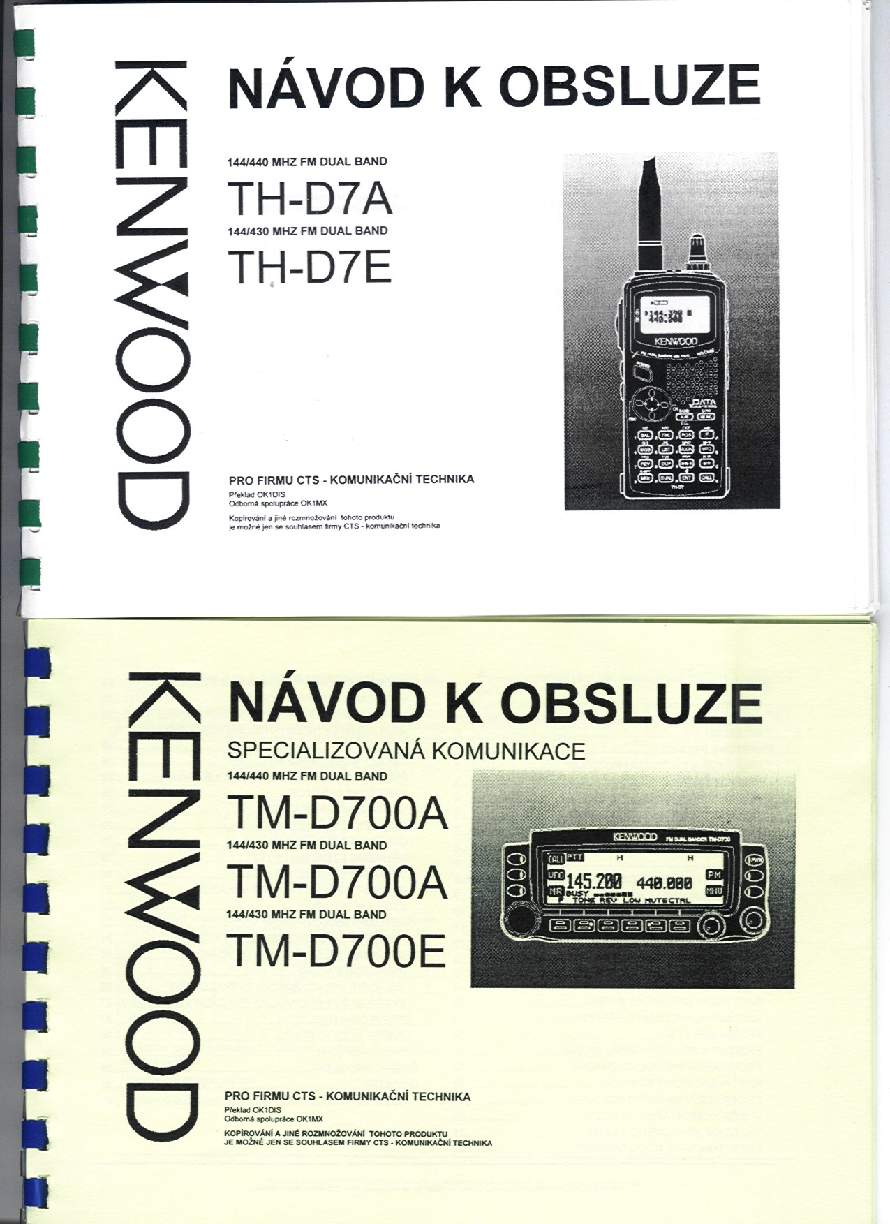 Český manuál pro TH-D7 a TM-D700