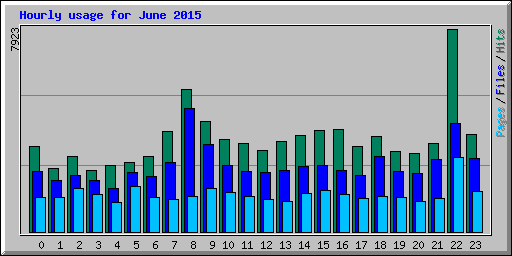 Hourly usage for June 2015