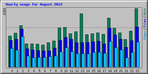 Hourly usage for August 2015