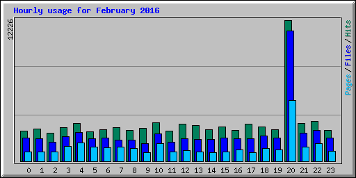 Hourly usage for February 2016